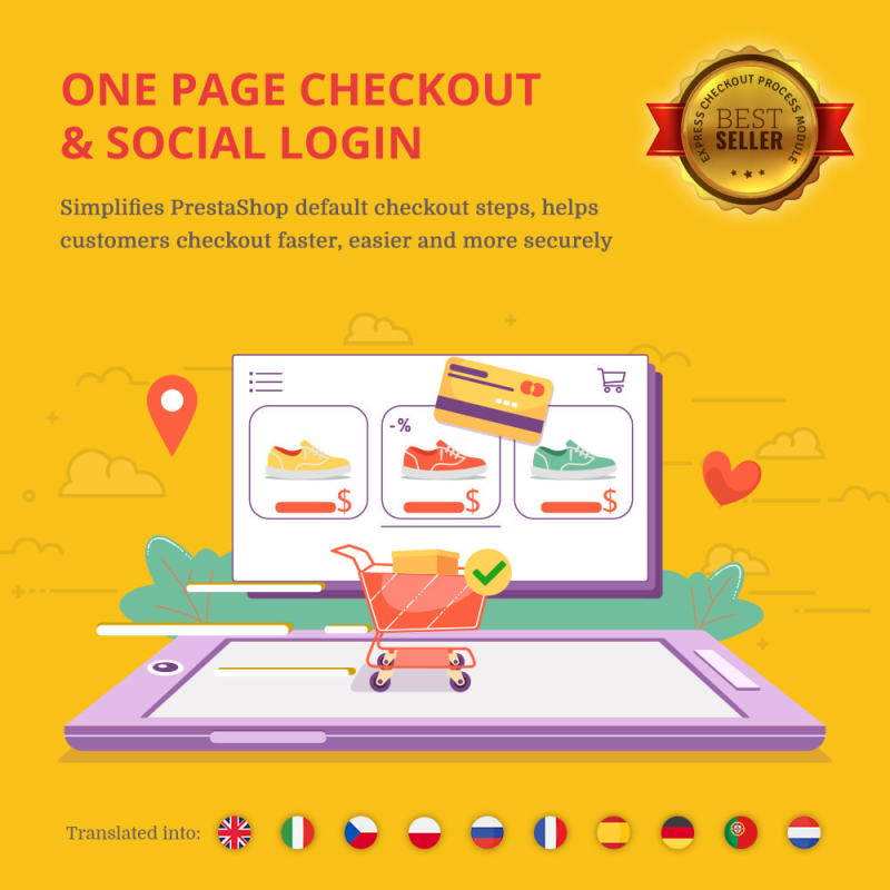 Pago en una página e inicio de sesión con redes sociales (v2.8.7) PayPal, Stripe, COD de ETS Prestashop v1.7-v8x