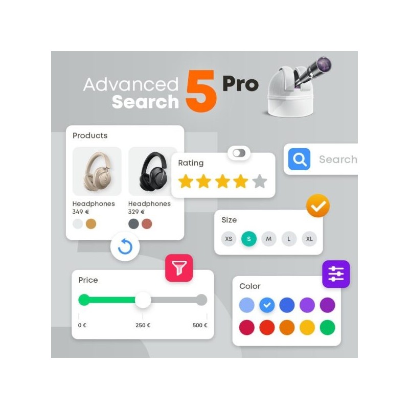 Módulo de filtros y búsqueda de Advanced Search 5 Pro  Prestashop (v5.1.0) [v1.6-v1.7-v8x] Prestashop