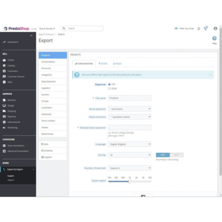 v6.3.5 Exportación + Importación + Actualización de Catálogo de Productos – PrestaShop v1.7-v8x
