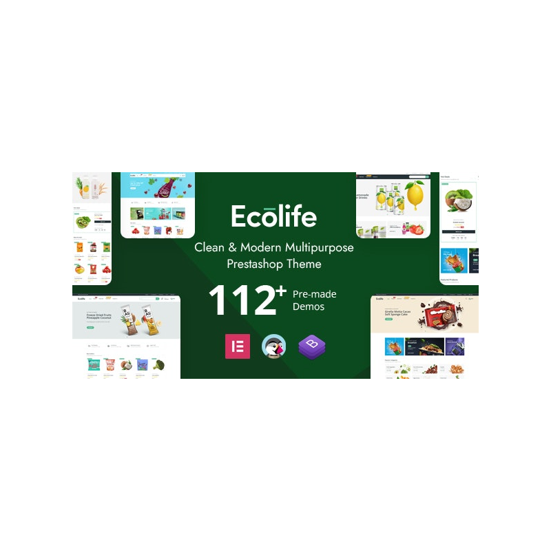Tema multipropósito para Prestashop (v1.7, v8x) de Ecolife Elementor (v2.3.4)